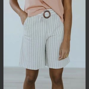 Roolee wood buckle Bermuda shorts